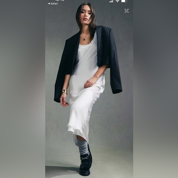 NWT ASOS DESIGN Bias Slip MIDI Dress Ivory US 6 - Picture 3 of 16